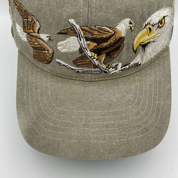Vintage Al Agnew Bald Eagle Hat Cap 90s Embroidered American Wildlife Strapback - Picture 4 of 16